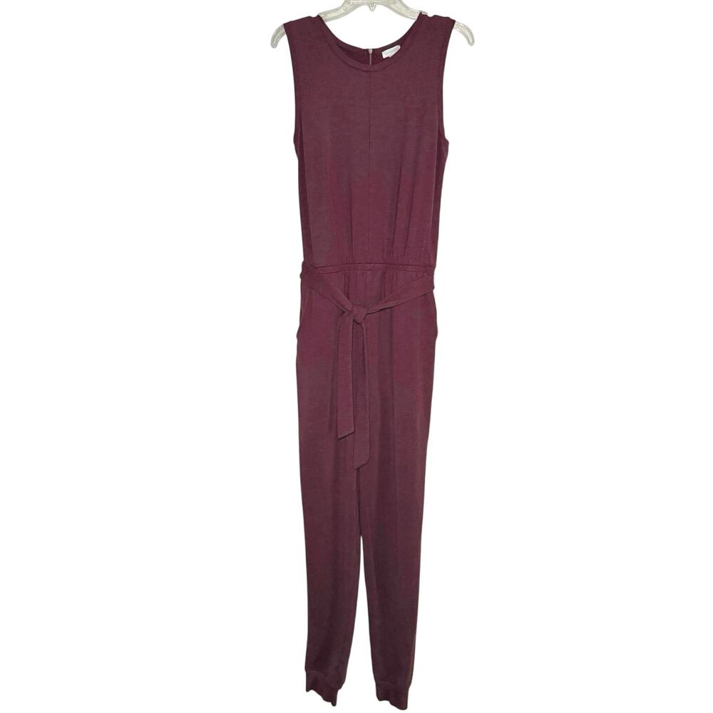 Garnet Hill Sleeveless Jogger Jumpsuit Womens Size S Stretch Lounge Athleisure